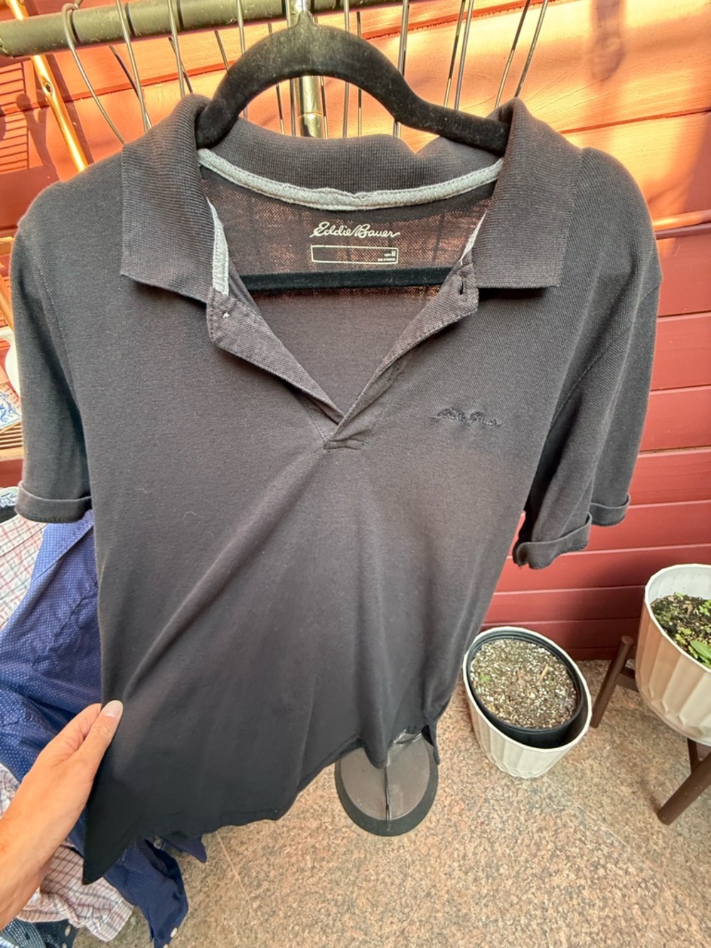 Eddie Bauer Men's Black Polo with Subtle Logo